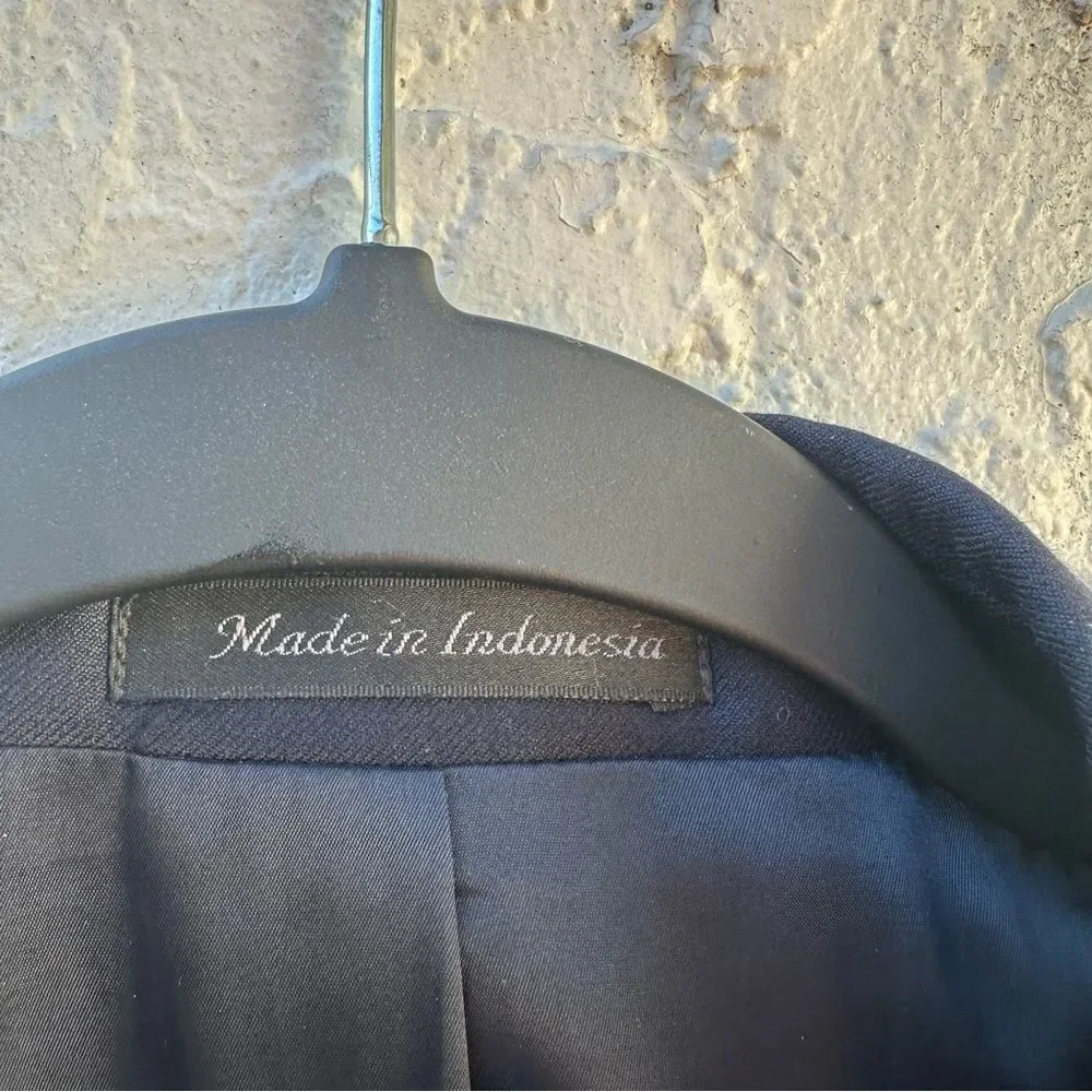 LAUREN RALPH LAUREN‎ Jacket Men 46R Blazer Sport Coat Navy Blue Gold Button Wool